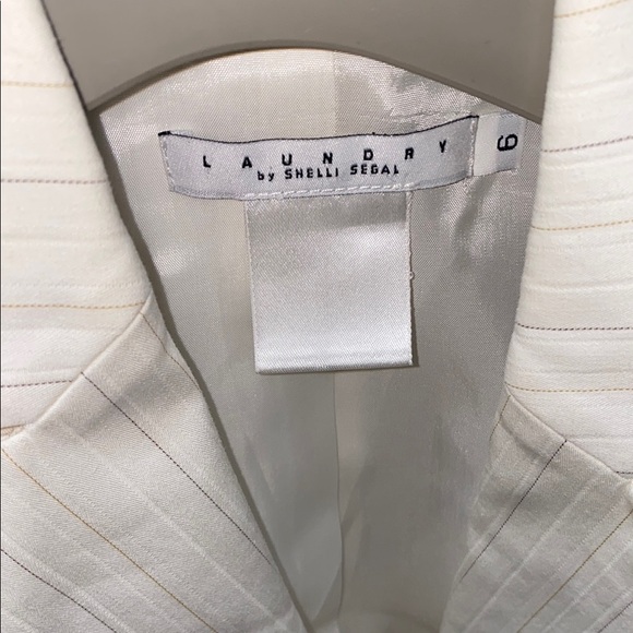 Laundry By Shelli Segal Cream Pinstripe Blazer - Picture 2 of 5